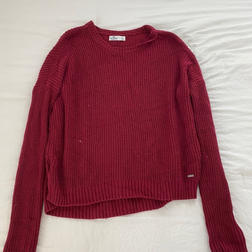 hollister red sweater